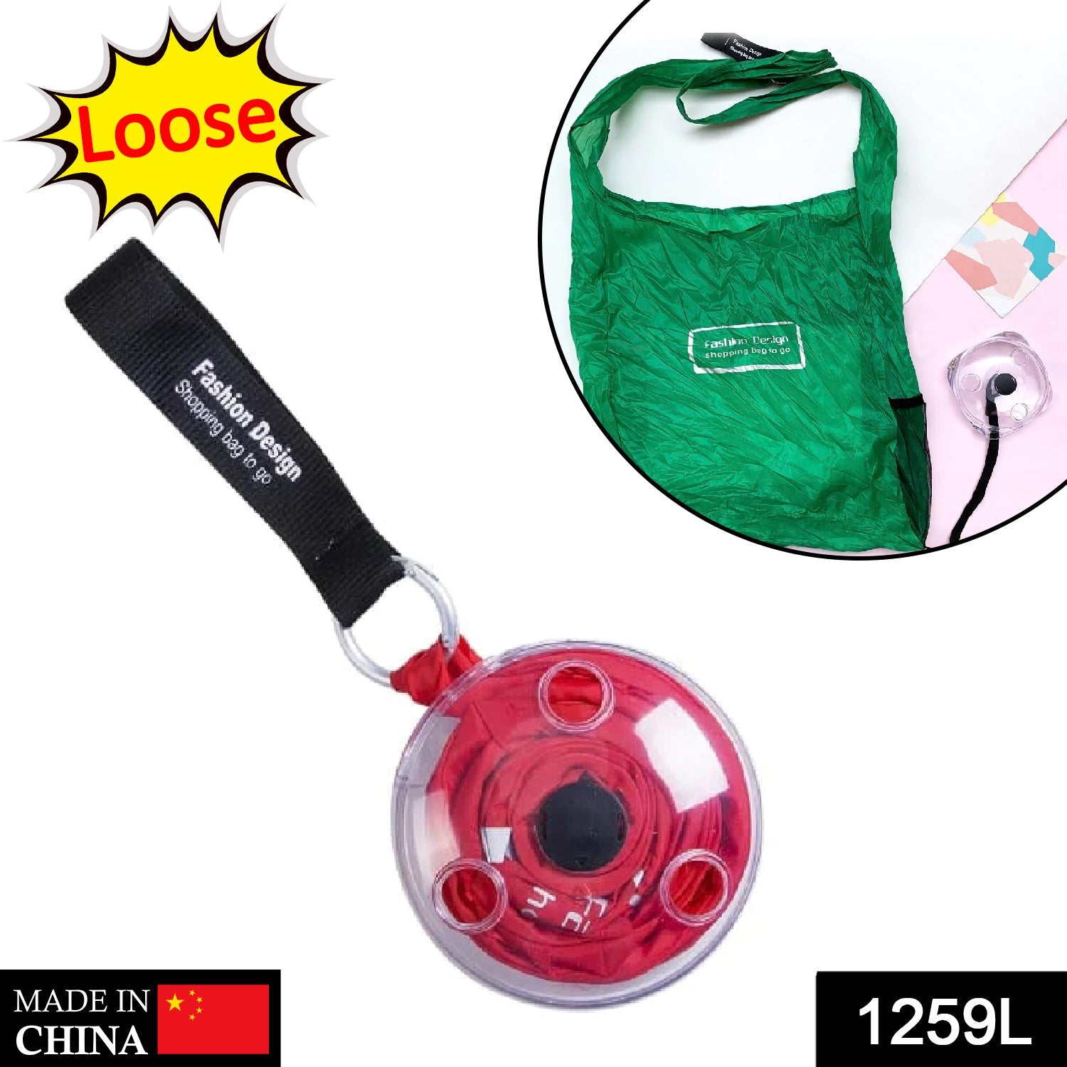 1259L Reusable Grocery Bag, Fordable and Portable Shopping Bag, Nylon Grocery Bag Roll Up in Small Case DeoDap 1259L Reusable Grocery Bag, Fordable and Portable Shopping Bag, Nylon Grocery Bag Roll Up in Small Case DeoDap